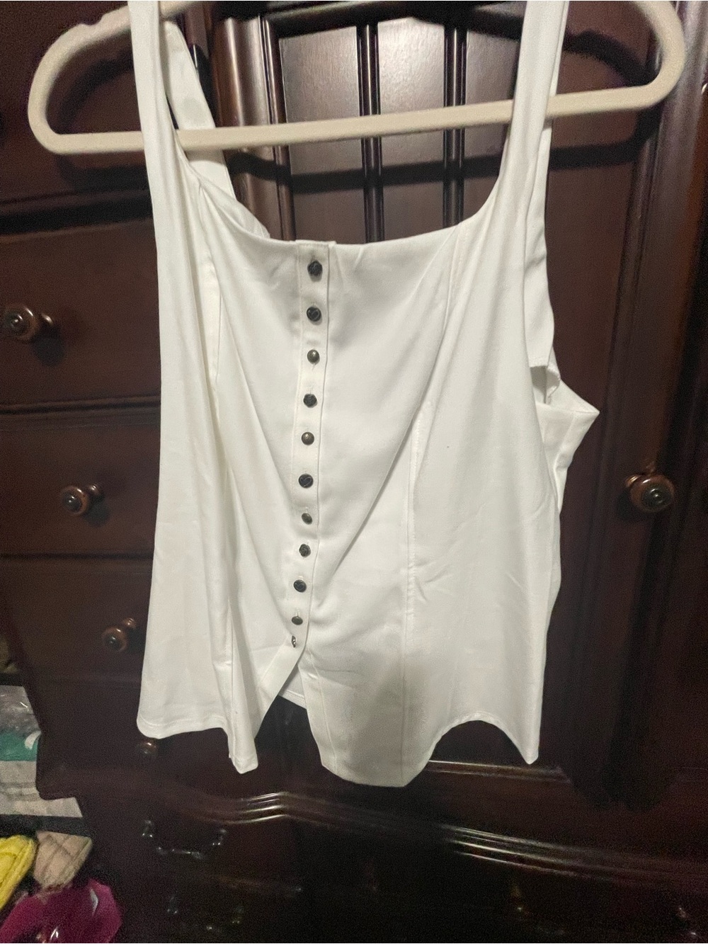 FP- White Lace-Up Women’s Top - XL